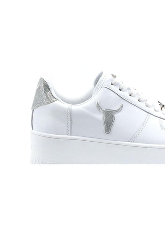 WINDSOR SMITH Sneaker Donna Ox Platform Glitter White Silver RICH - Sandrini Calzature e Abbigliamento