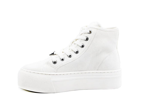 WINDSOR SMITH Sneaker Hi Platform Canvas White RUNAWAY - Sandrini Calzature e Abbigliamento