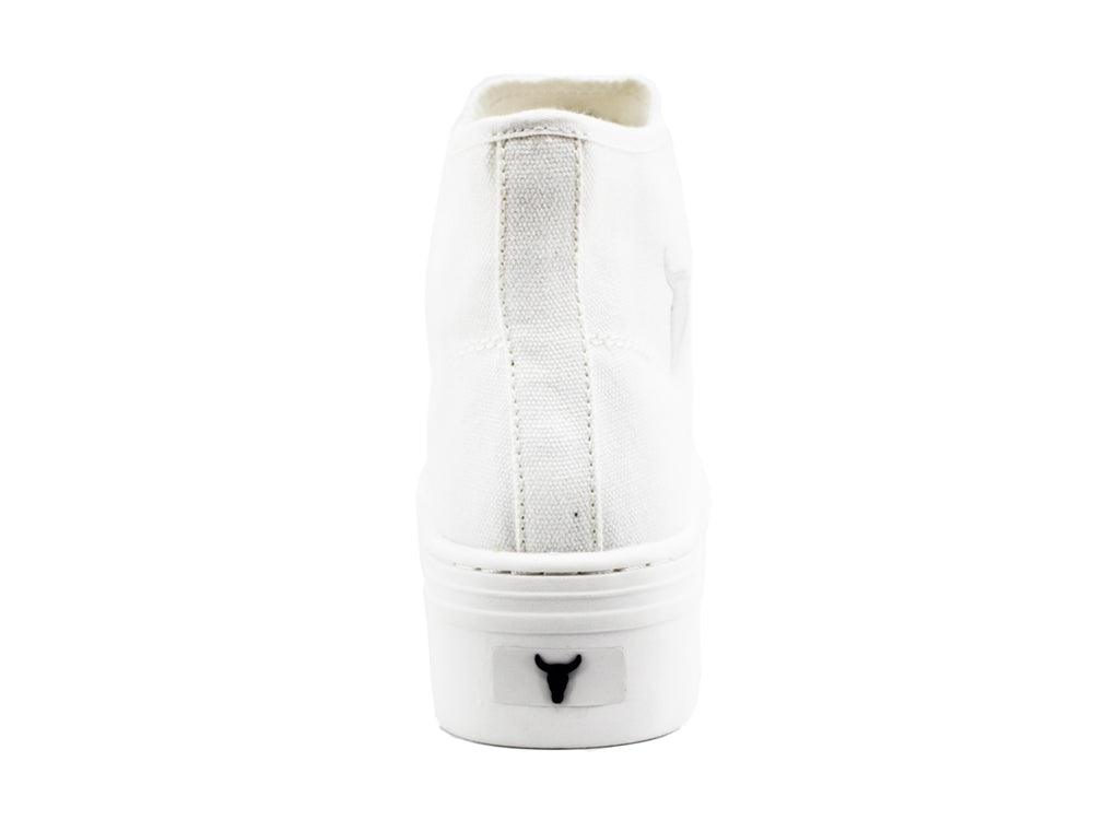 WINDSOR SMITH Sneaker Hi Platform Canvas White RUNAWAY - Sandrini Calzature e Abbigliamento