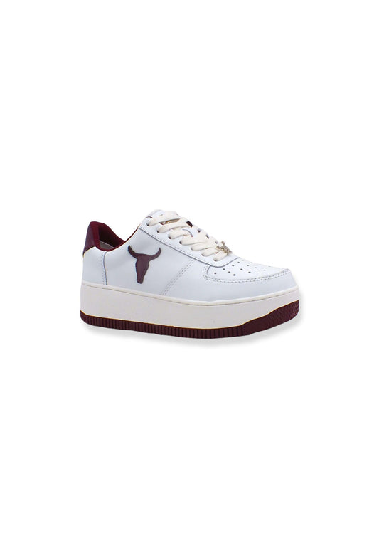 WINDSOR SMITH Sneaker Ox Platform Donna White Blackcherry RECHARGE - Sandrini Calzature e Abbigliamento