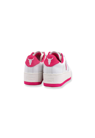 WINDSOR SMITH Sneaker Ox Platform Donna White Hot Pink RECHARGE - Sandrini Calzature e Abbigliamento