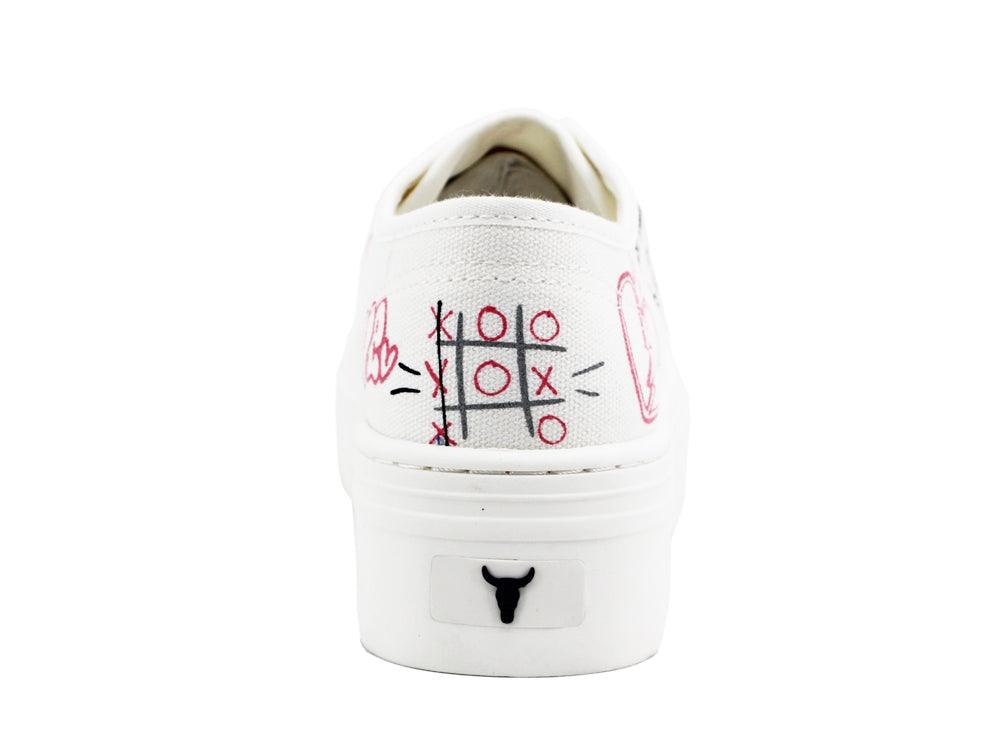 WINDSOR SMITH Sneaker Ox Platform Graffiti White RHEA - Sandrini Calzature e Abbigliamento