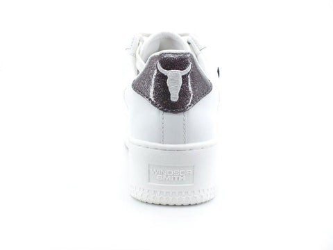 WINDSORSMITH Sneaker Ox Platform Logo Glitter White Gun RICH - Sandrini Calzature e Abbigliamento