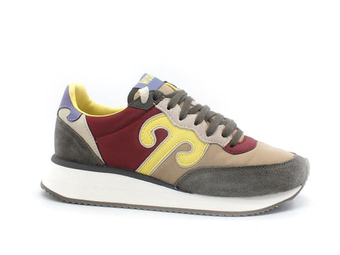 WUSHU Master Sneaker Running Suede Red Yellow Taupe M217 - Sandrini Calzature e Abbigliamento