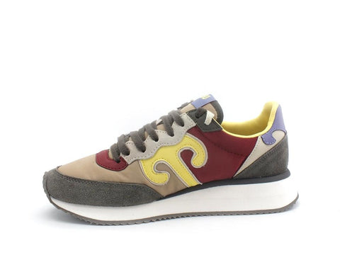 WUSHU Master Sneaker Running Suede Red Yellow Taupe M217 - Sandrini Calzature e Abbigliamento