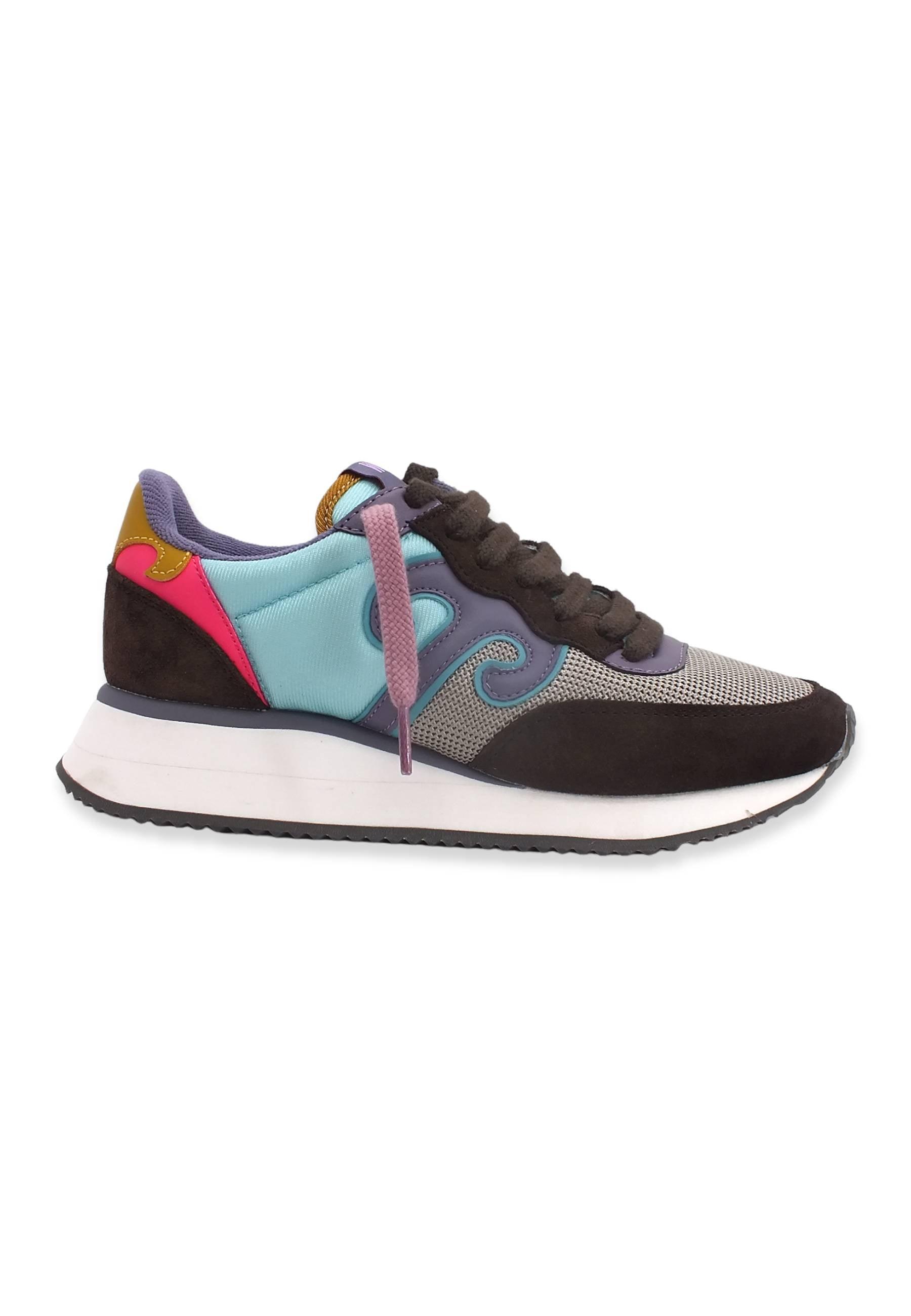 WUSHU Master Sport Sneaker Donna Dk Brown Silver Azure MS153 - Sandrini Calzature e Abbigliamento