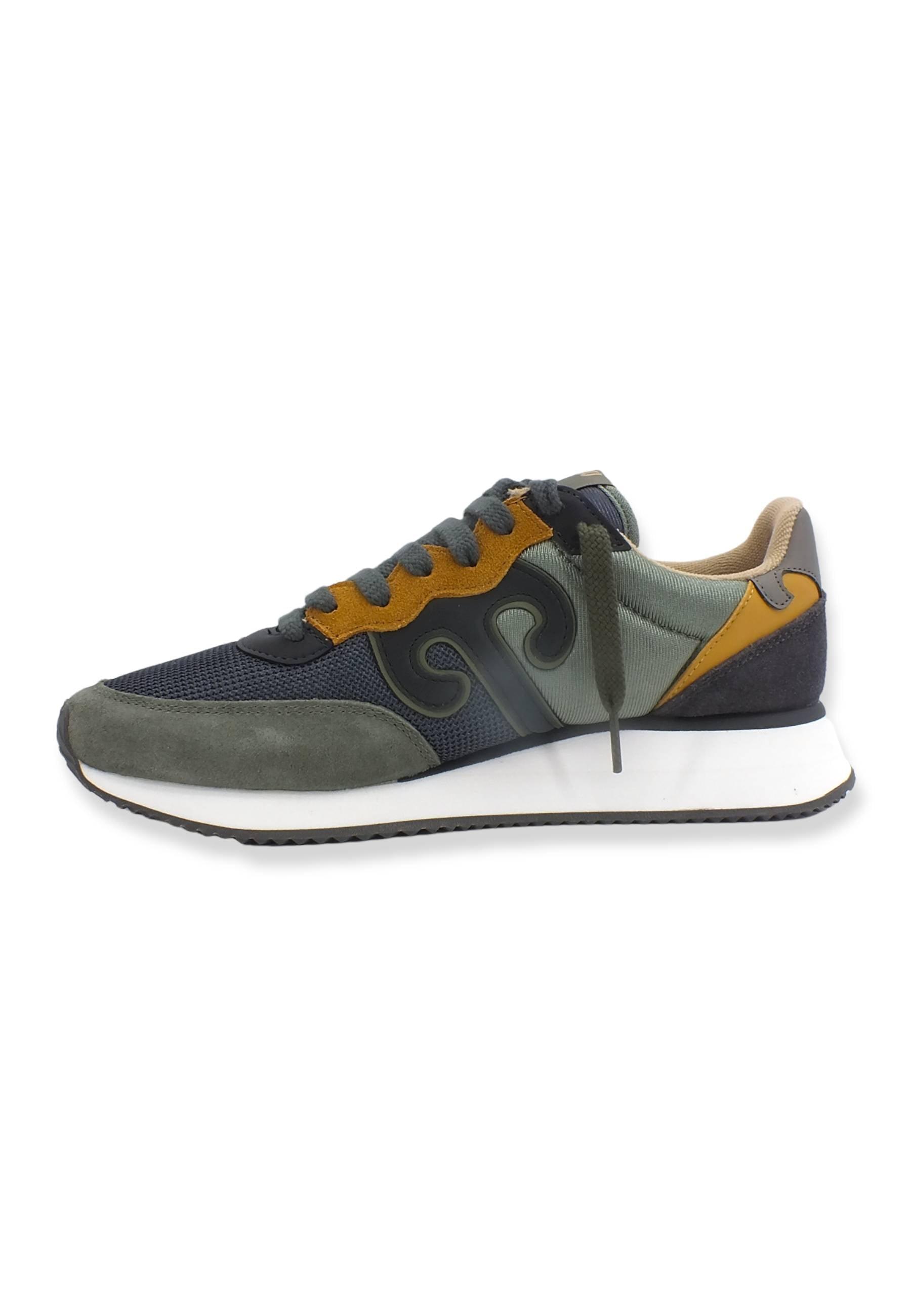 WUSHU Master Sport Sneaker Uomo M.Green Denim Scuro Senape MS173 - Sandrini Calzature e Abbigliamento